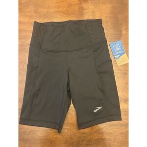 NWT Brooks 8" Method Short Tight Biker Shorts Women's size S Black